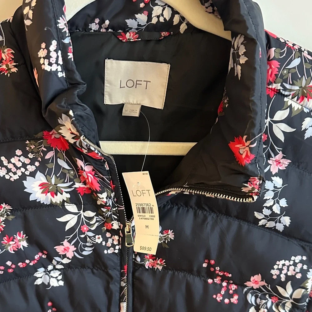 LOFT Floral Puffer Vest